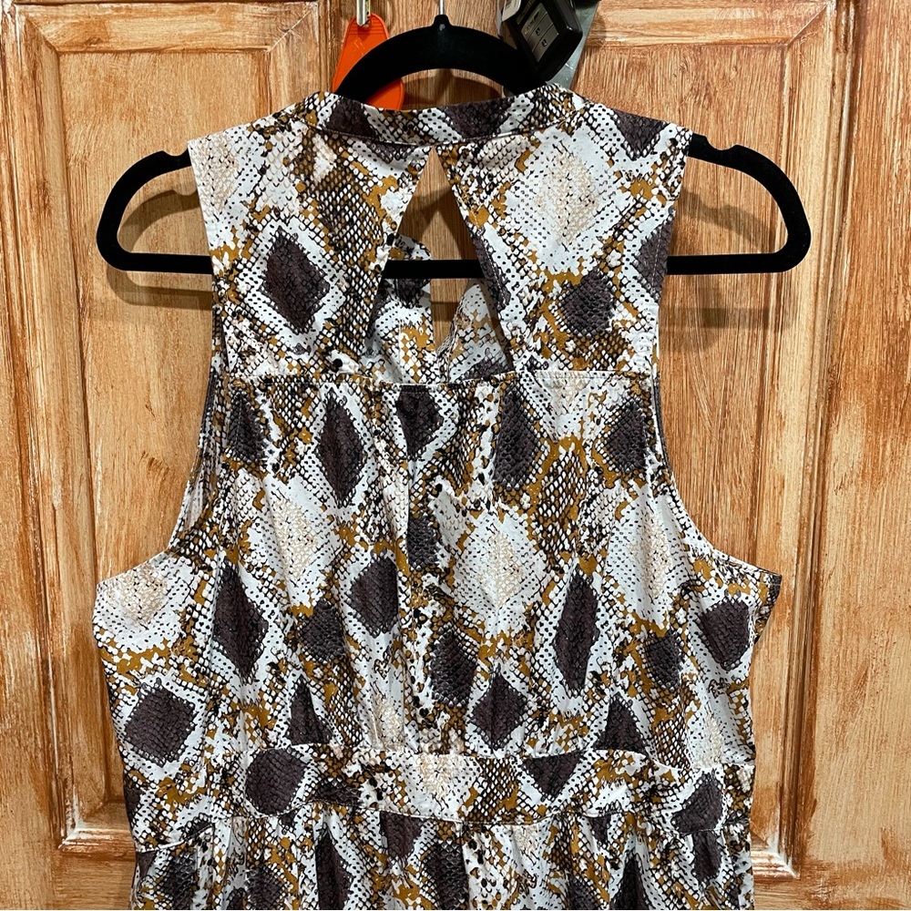 Anthropologie 18W Snake Print Tiered Button Front Maxi Dress 2X - Picture 9 of 13